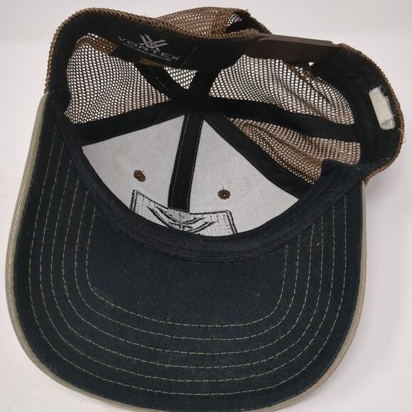 Vortex Logo Snapback Trucker Hat Brown One Size Adjustable Outdoor - Picture 7 of 9